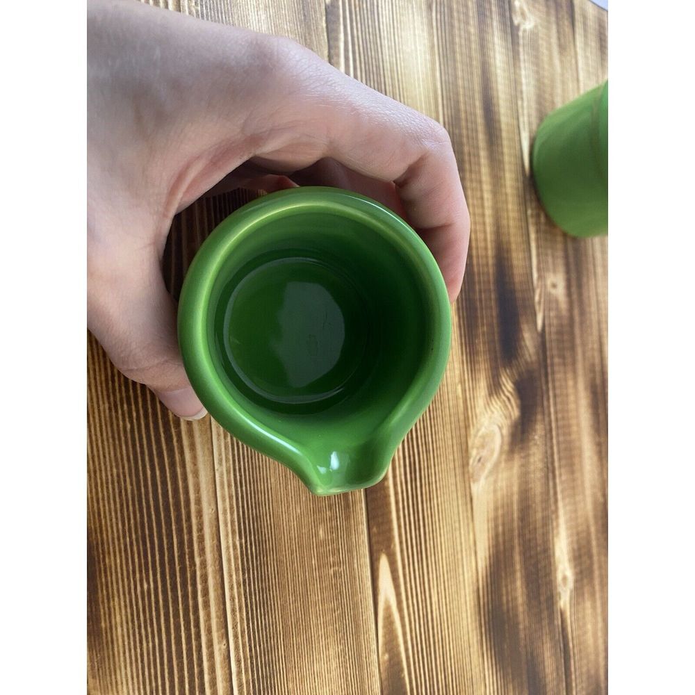 Fitz and Floyd Vintage Kelly Green Sugar and Creamer Set‎ With Lid - Picture 5 of 9